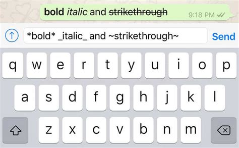 The same shortcuts and more work in whatsapp texting as well. How To Bold, italic and Strikethrough Text in WhatsApp ...