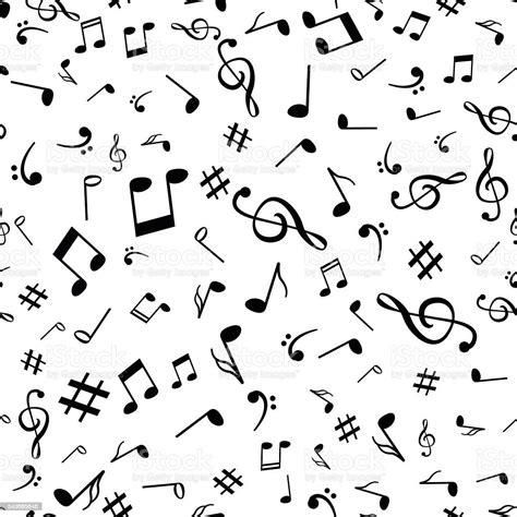 Abstract Music Notes Seamless Pattern Background Vector Illustration