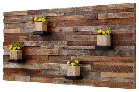 Reclaimed Barn Wood Wall Art With Shelves 4x2 Rustic