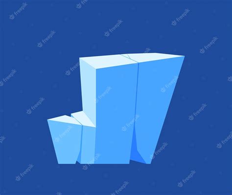 Premium Vector Ice Crystal Frozen Block Glacier Or Floe Blue Icicle