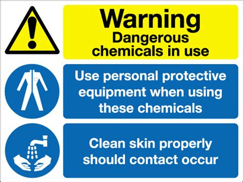 Warning Dangerous Chemicals In Use Sign Signs 2 Safety