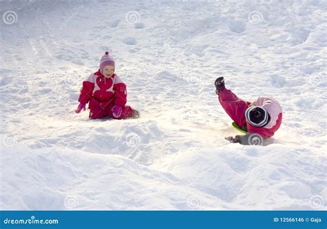 Children Playing In The Snow Royalty Free Stock Image Image 12566146