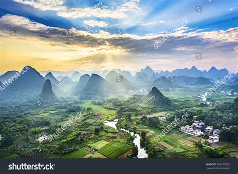 Landscape Guilin Li River Karst Mountains Stock Photo 346575932