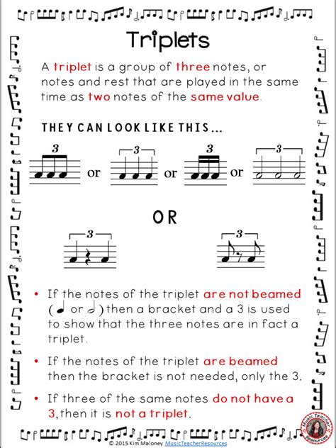 Triplets In Music Anchor Chart To Download Music Anchor Charts