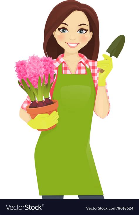 Gardening Woman Royalty Free Vector Image Vectorstock