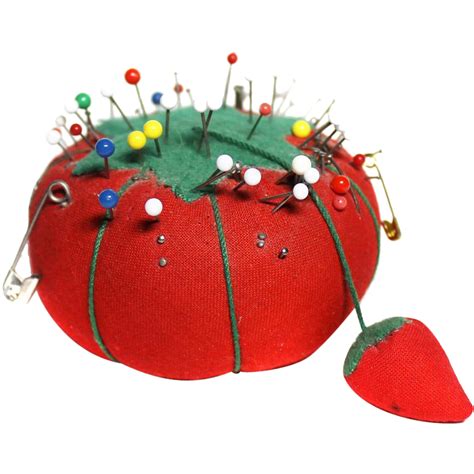 Tomato Fabric Pin Cushion With Strawberry Red Fabric Sewing From