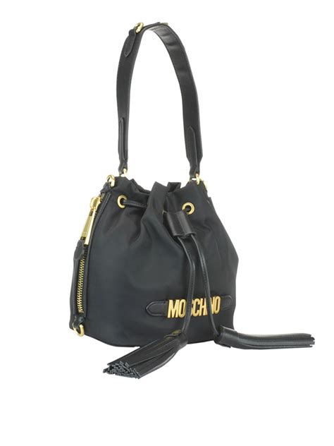 Moschino Logo Lettering Nylon Bucket Bag Bucket Bags 741082021555