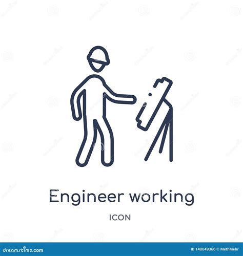 Linear Engineer Working Icon From Behavior Outline Collection Thin