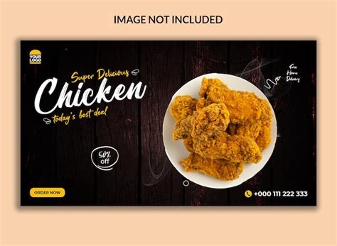 Premium Psd Super Delicious Chicken Web Banner Template
