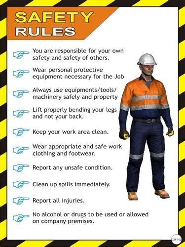 Nanotek Safety Rules Posters Cm 102 At Rs 1034 Pack Chennai Id