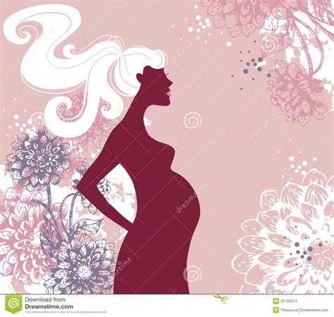 Silueta De La Mujer Embarazada Imagen De Archivo Imagen