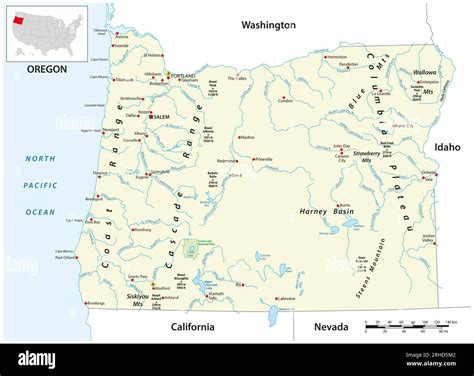 Vector Map Of The Us State Of Oregon Stock Photo Alamy