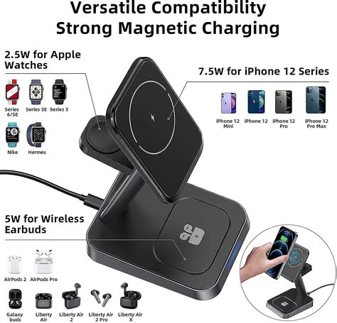 3 In 1 Magnetic Wireless Chargerdesktop Fast Charging Station For