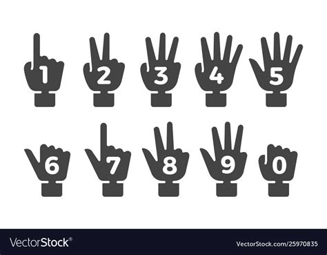 Finger Counting Icon Set Royalty Free Vector Image