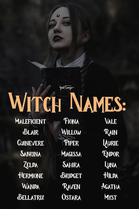 77 Best Witch Names For Girls Writing A Book Best Character Names