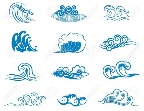 Tide Set Of Wave Symbols For Clipart Panda Free Clipart Images