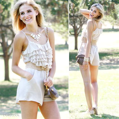 Check Out Birthday Suit By Alythea And Breckelles At Dailylook Fringe Romper Neutral Sandals