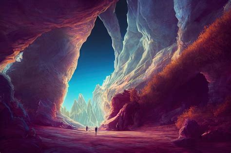 Premium Photo Fantasy Concept Showing A Marble Caves Chile Caves Of