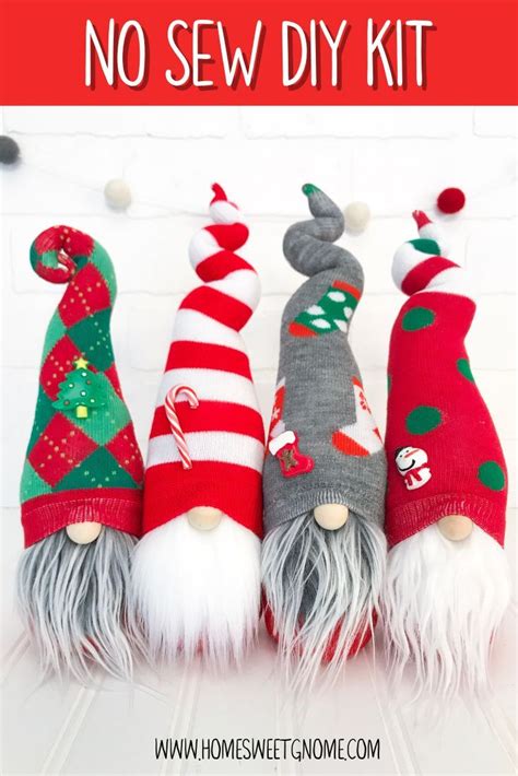 No Sew Gnome Making Kits Diy Christmas Gnomes Diy Holiday Gnomes