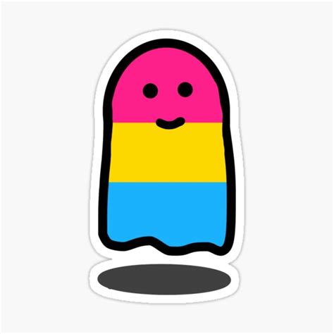 Pansexual Pride Ghost Sticker By Yellowbirdies Redbubble