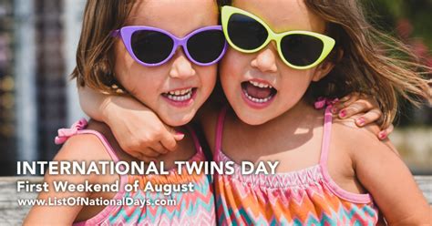 International Twins Day List Of National Days