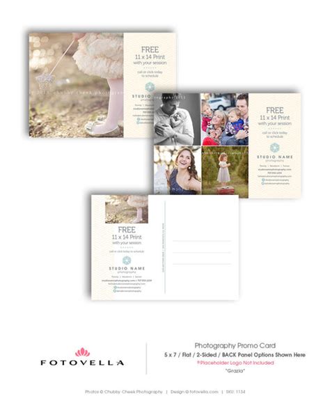 Photography Marketing 5x7 Promo Card Post Card Template Grazia 1