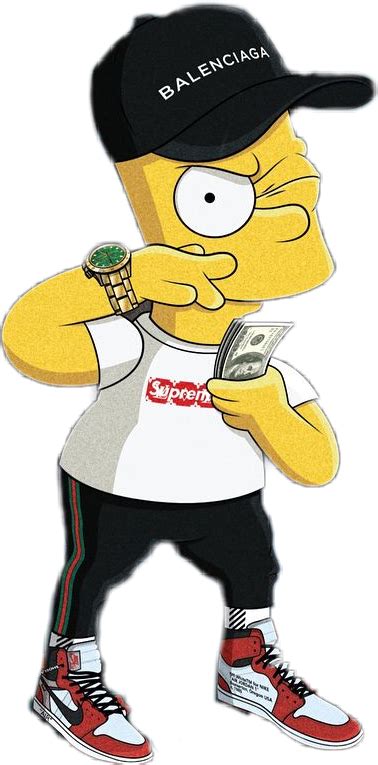 Bart Simpson Supreme Freetoedit Sticker By Fernandogt16