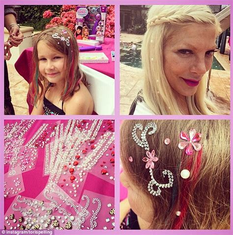 tori spelling throws lavish pool party for daughter stella s seventh birthday daily mail online
