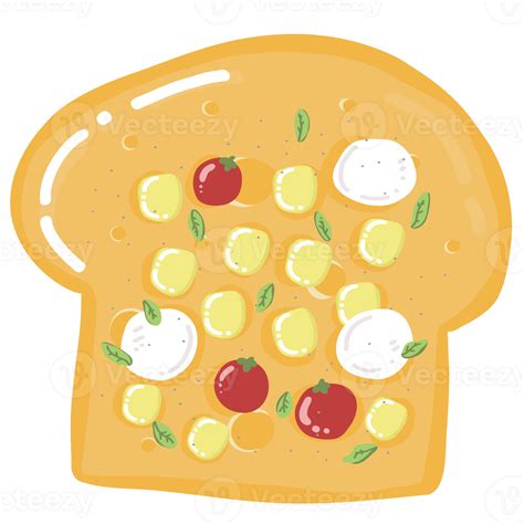 Toasted Bread With Cheese Corn And Tomato Illustration 36496217 Png