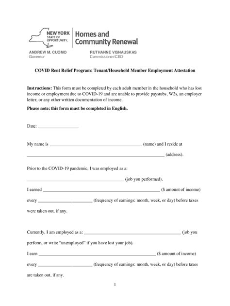 Tenant Attestation 2021 2024 Form Fill Out And Sign Printable Pdf