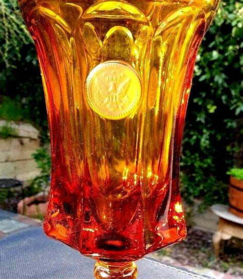 Rare Amber Fostoria Coin Urn 12 3 4 Tall Footed With Cover 1372 829 Ebay