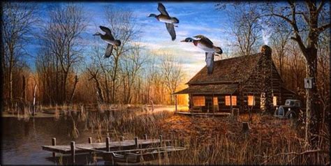 Jim Hansel Eeuu Pintor De Naturaleza Y Fauna Cabin Art Rustic Art