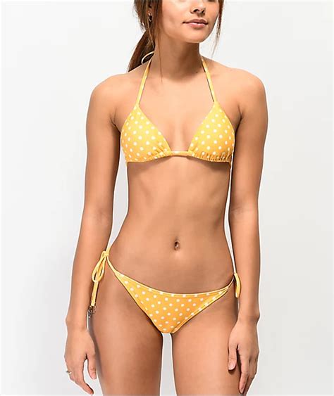Damsel Banana Yellow Polka Dot Super Cheeky Bikini Bottom Zumiez Sexiezpix Web Porn