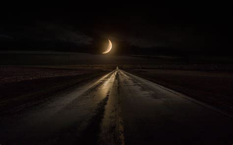 1920x1200 1920x1200 Dark Highway Iowa Landscape Midnight Moon