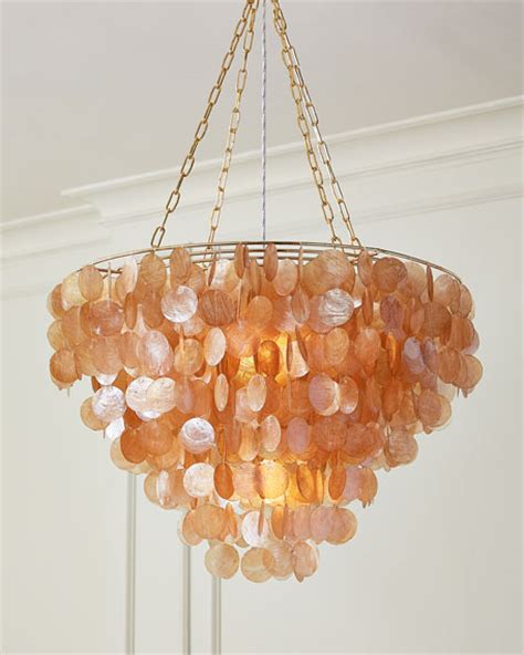 Capiz lotus chandelier is made of 1007 capiz shell petal flower. Rosalea 2-Light Capiz Shell Chandelier | Neiman Marcus