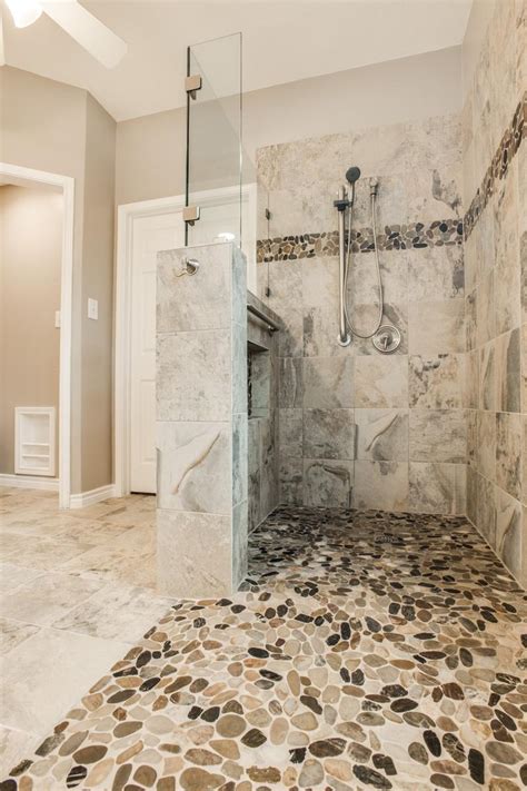 Although walk in showers are often recommended for families. Gorgeous, Walk-in Shower Bathroom Remodel | DFW Improved | 972-377-7600