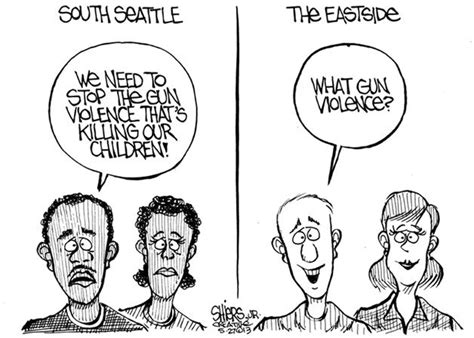 South Seattle Versus The Eastside On Gun Violence Cartoon Bothell Kenmore Reporter