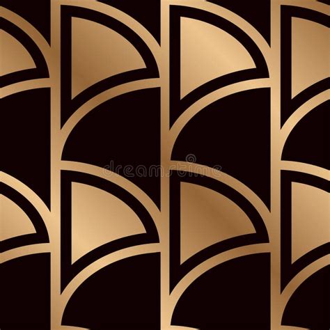 Art Deco Pattern Seamless Golden Background Minimalistic Geometric