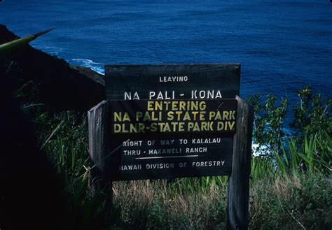 Na Pali State Park Sign Kauai Hawaii 1978 Qut Digital Collections
