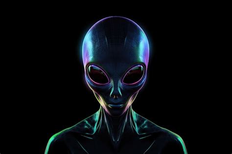 Premium Ai Image Alien On Black Background