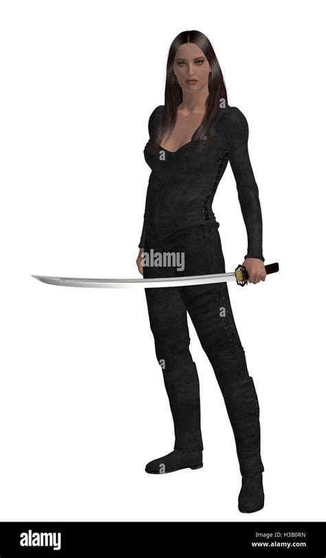 Woman Holding A Sword Stock Photo Alamy