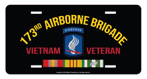 173rd Airborne Brigade Vietnam Veteran License Plate Vietnam Veteran