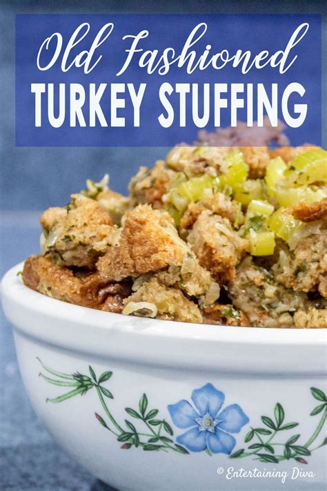 Old Fashioned Bread Celery And Sage Turkey Stuffing Or Dressing