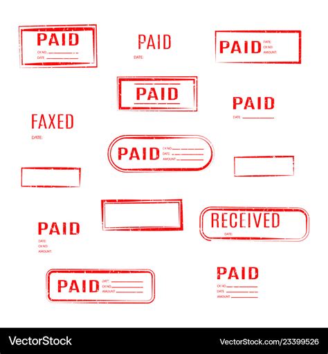 Set Of Stamps Is Paid Royalty Free Vector Image