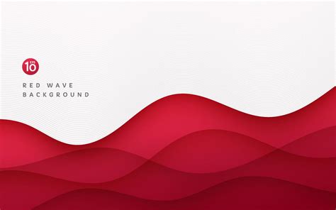 Abstract Red Layers Wavy Shape On White Background With Line Wave