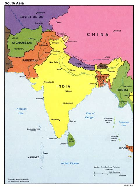 Large Detailed Political Map Of South Asia With Major Cities And Capitals South Asia