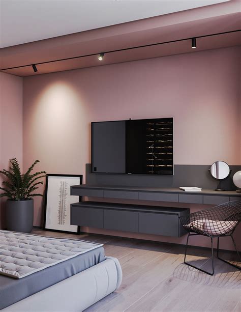A Striking Example Of Interior Design Using Pink And Grey Hotel Style