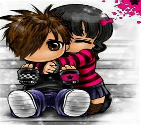Just For Hugs Emo Cartoons Cute Anime Couples Cute Emo Couples