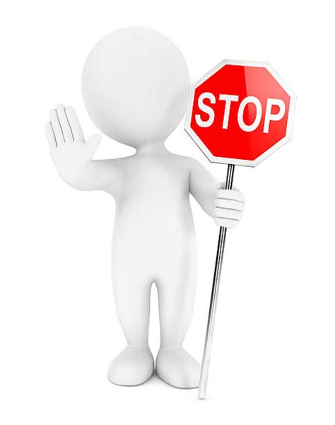 Royalty Free 3d Man With A Stop Sign Pictures Images And Stock Photos