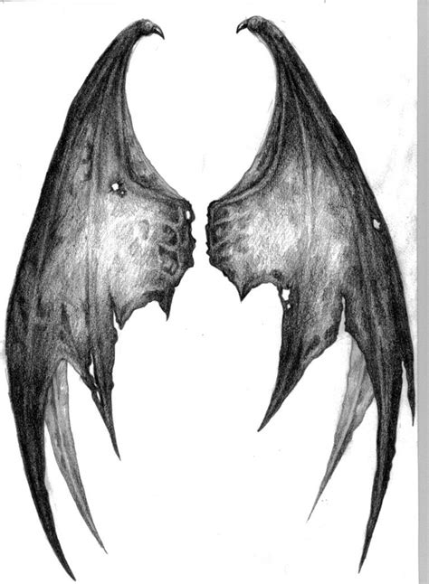 Demon Wings Pencil Drawing